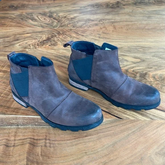 SOREL Emilie Brown Leather Waterproof Boots Booties Women’s Size 9.5 - Picture 7 of 12